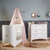 Leander Dresser and Classic Cot with Canopy in Dusty Rose