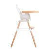 Childhome Evolu 2 High Chair Natural and White with Adjustable Tray in Natural CHEVOTB