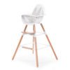 Childhome Evolu 2 High Chair with Leg Extensions Natural and White