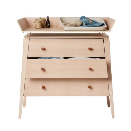 Leander Linea Dresser Natural with Leather Handle Changing Unit and Cappuccino Matty sold separately.