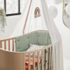 Leander Classic Cot with Canopy and Sage Green Bumper