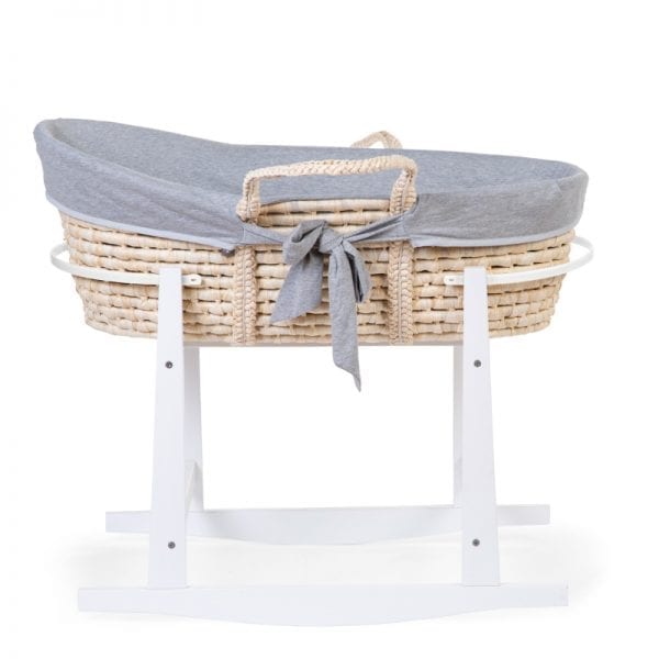 Childhome Moses Basket Jersey Grey Insert Rocking Stand