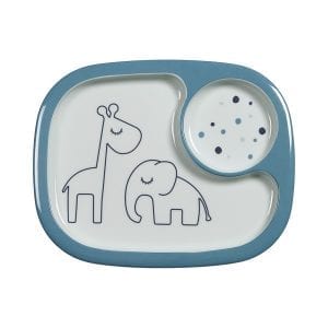 Done by Deer Dreamy Dots Mini Compartment Plate Blue