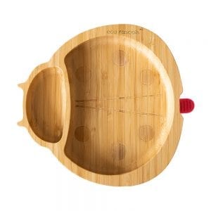Ladybird Shaped Bamboo Plate Red