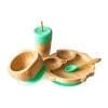 Bamboo Owl Children's Dinnerware Gift Set Green