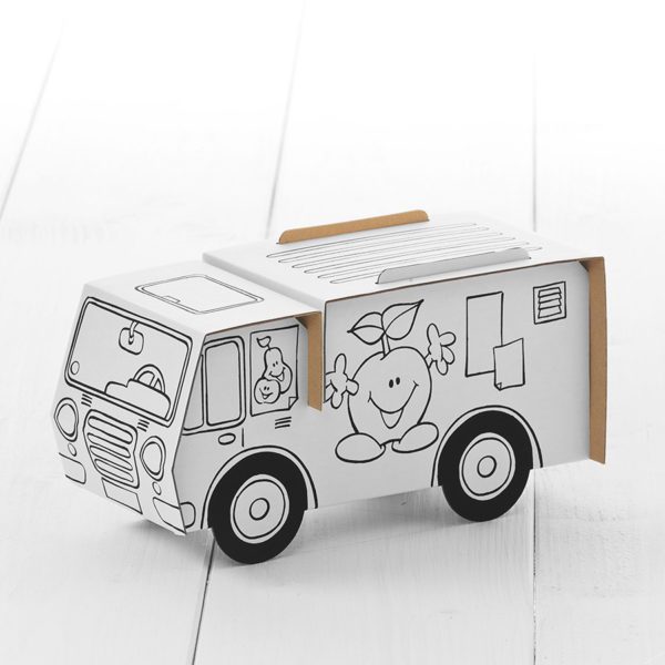 Calafant Market Bus - kids cardboard model ready to decorate