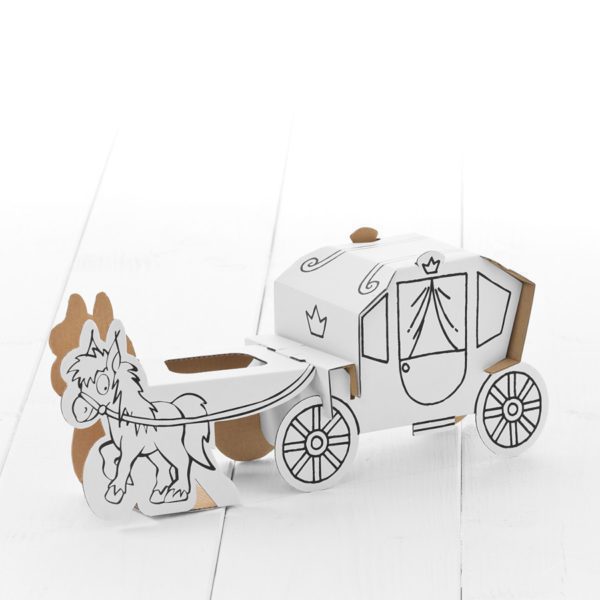 Calafant horse and Carriage - kids cardboard model ready to decorate