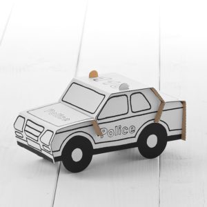 Calafant Police Car - kids cardboard model ready to decorate
