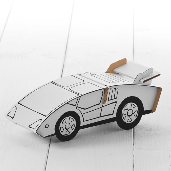 Calafant Sports Car - kids cardboard model ready to decorate