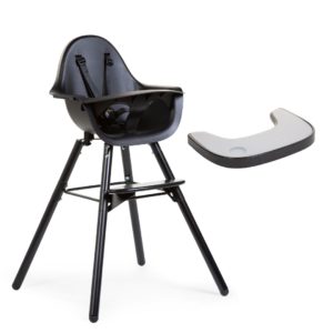 Childhome Evolu 2 High Chair and Tray Bundle in Black
