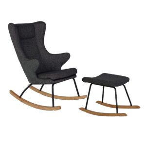 Quax Rocking chair and footstool Black